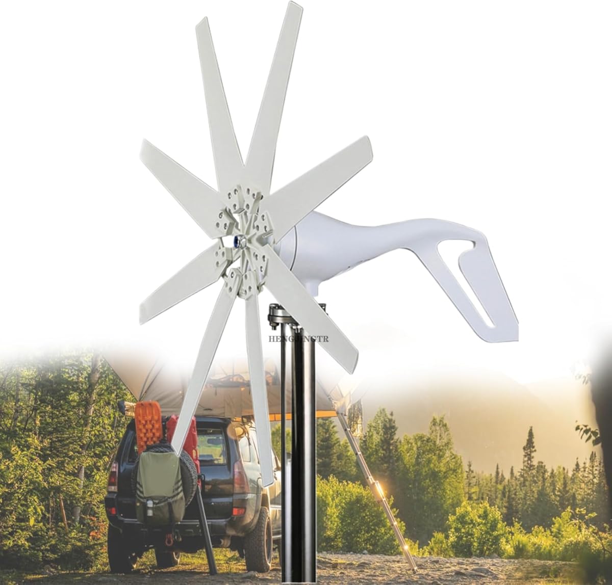 10000W 8-Blade Vertical Axis Wind Turbine Generator Garden Boat Wind Motor with Controller and Flange Plate, Windmill RV Yacht Farm Small Wind Generator Home Use System