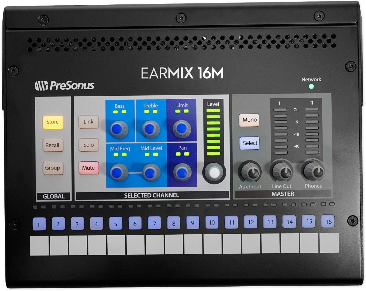 PRESONUS EarMix 16M 16x2 16-Channel AVB Monitor Mixer+Audio Technica Headphones