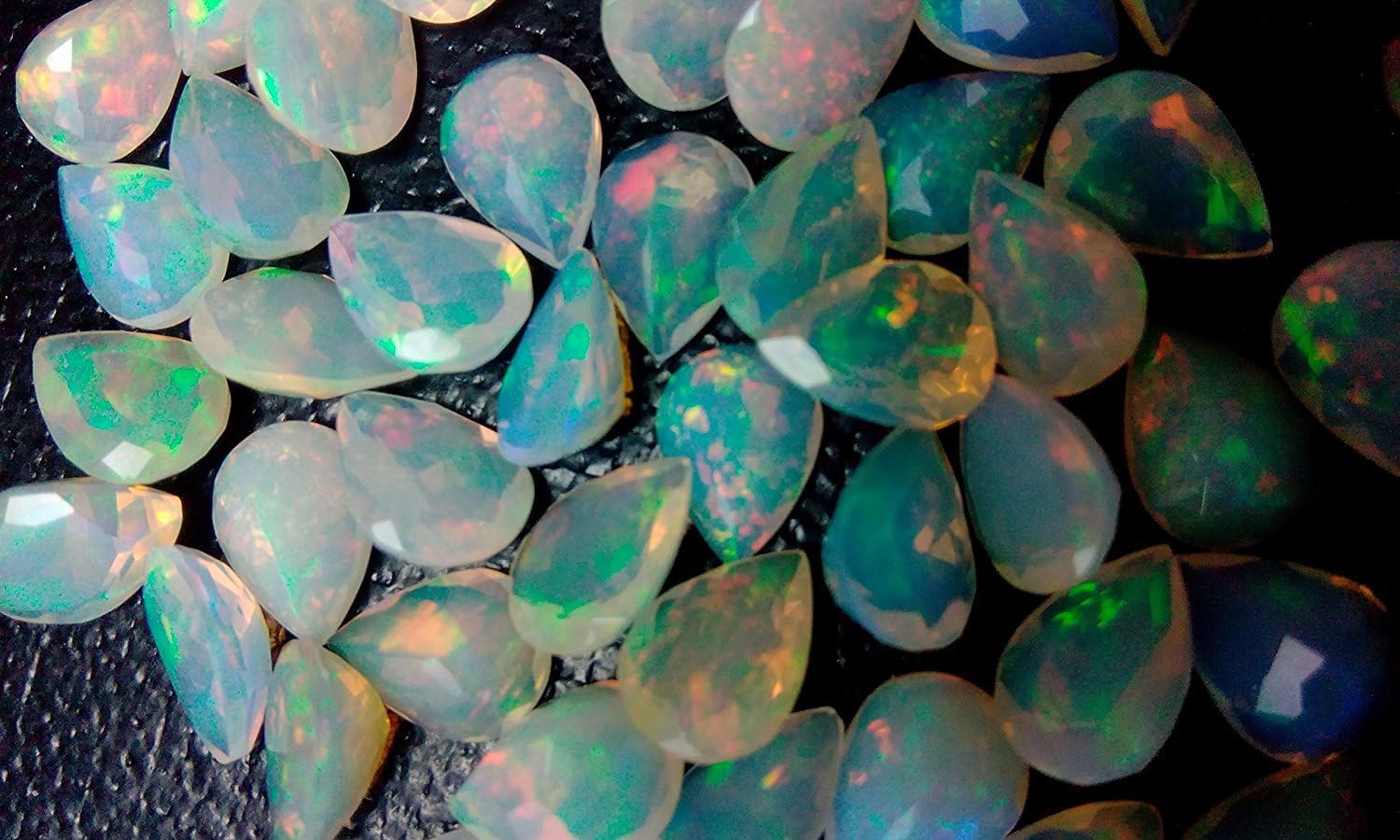 natural ethiopian opal 12x16mm faceted pear 10pcs lot