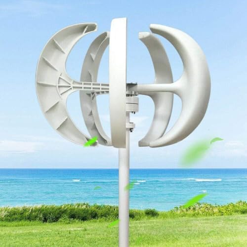 400W 600W 800W 1000W 1200W Wind Turbine Generator Kit - Vertical Axis Wind Solar Hybrid System with 5 Blades & Controller for Home Energy Solutions, 12V Windmill Motor