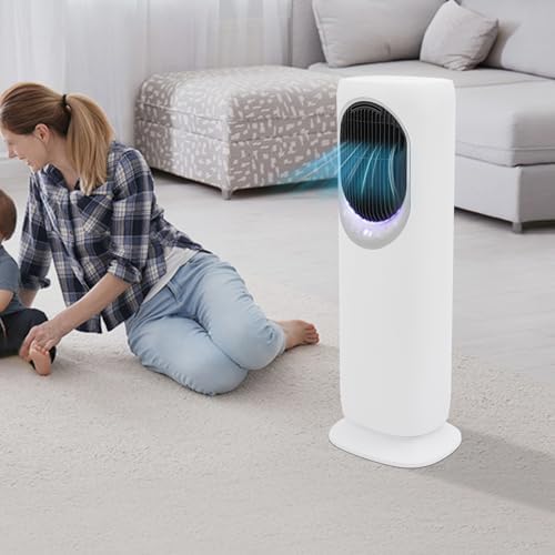 DYRABREST 3-in-1 Air Conditioner Fan, 1800W PTC Portable Evaporative Cooler Remote with Heater Humidifier, 3 Speeds Cooling 2 Speeds Heating with Tank, Quiet for Bedroom Office Home (White)