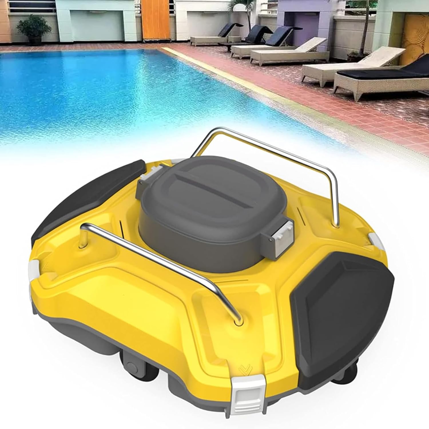Fully Automatic Pool Cleaning Robot, Robotic Pool Cleaner, 90 Minutes Working Time, Suitable for Above-Ground and Underground Pools, 50 Feet Tangle-Free Power Cord