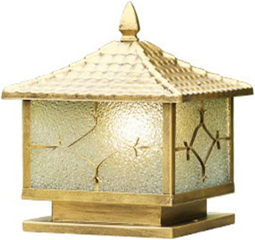 Outdoor Solar Post Light Traditional Waterproof Column Headlight Classical Garden LED Lantern Industrial Exterior Lamp Post Lighting Fixtures for Yard, Garden, Patio and Pathway,
