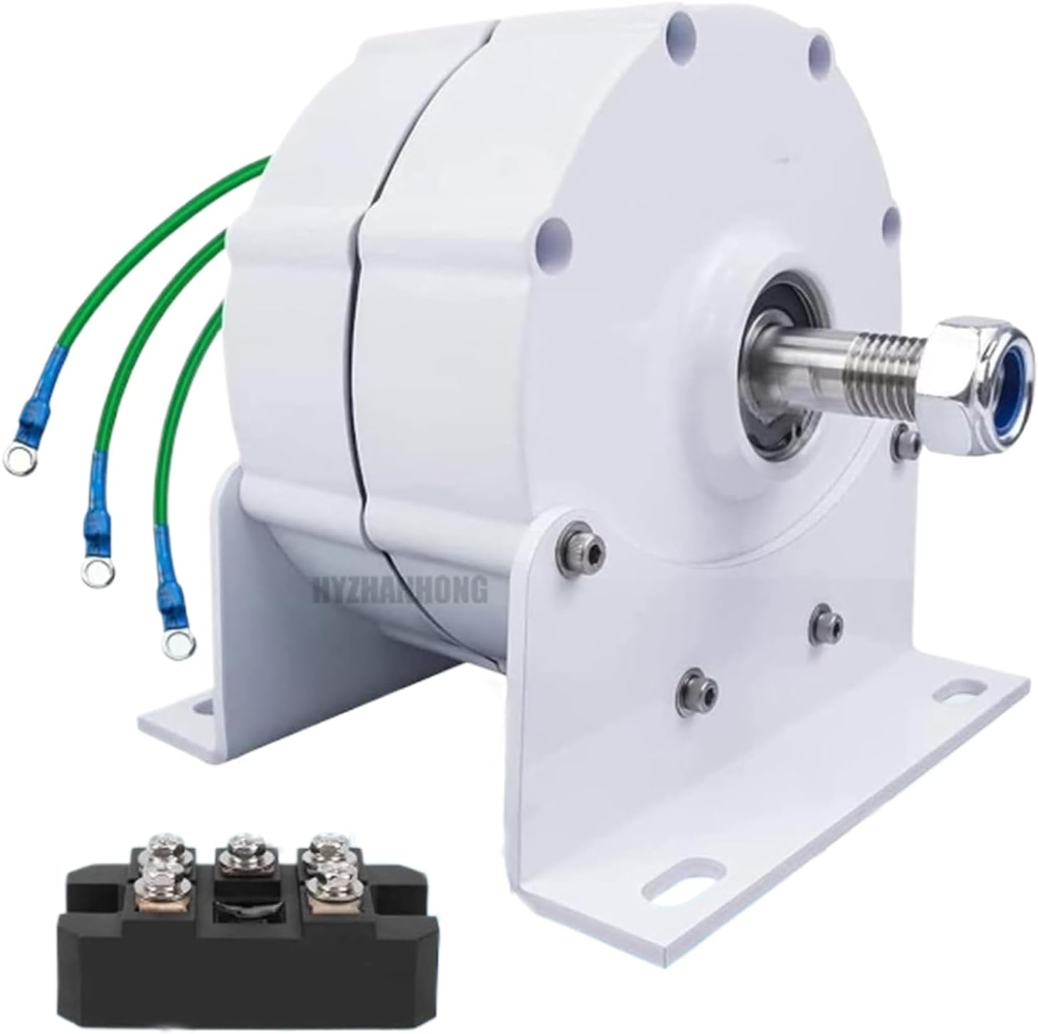 Gearless Permanent Magnet Generator Motor, 9000W 12V 24V 48V 220V Low RPM Generator with Rectifier for DIY Wind Turbine Generator Windmill Alternator