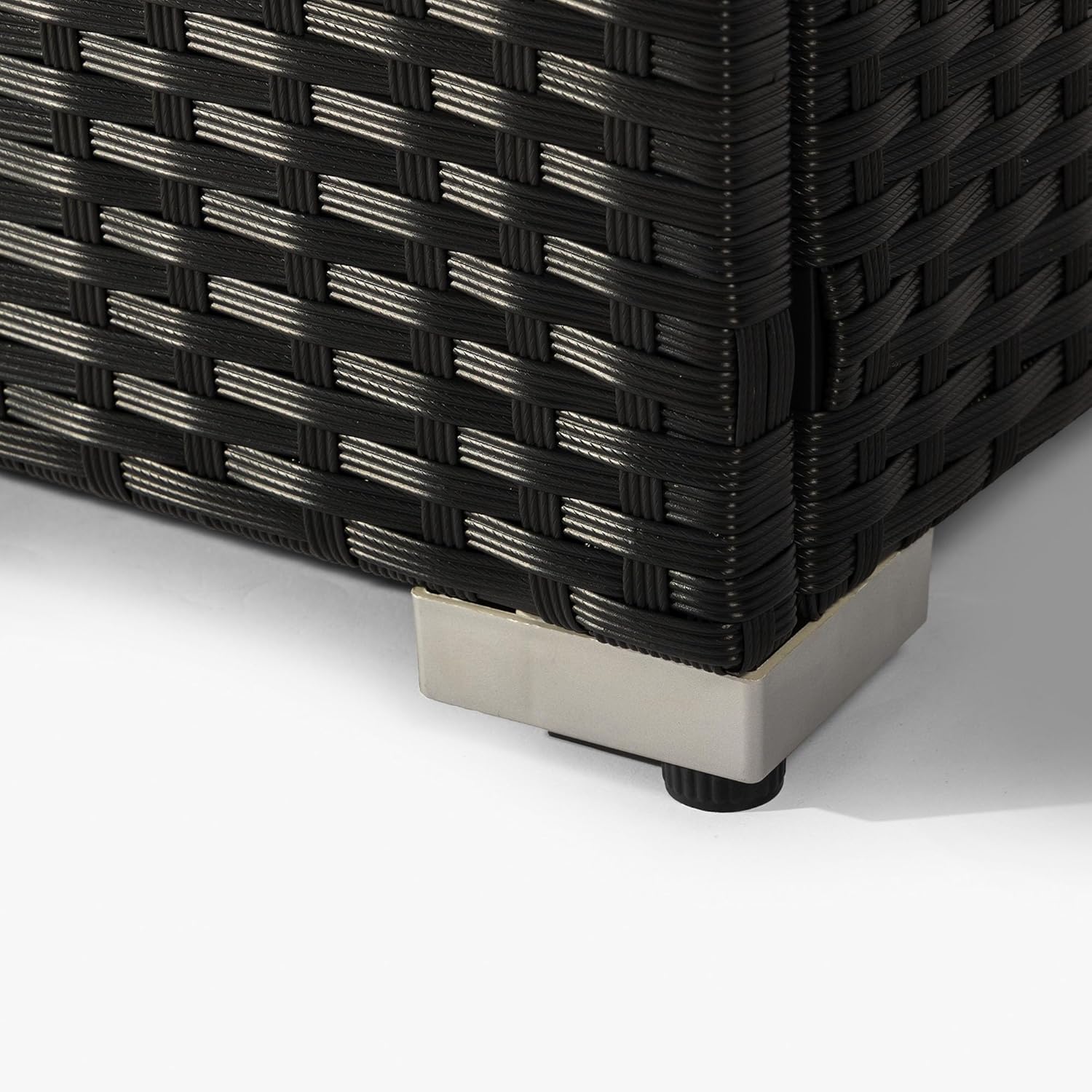 Dark Gray Fire Pit Table with Propane Tank Holder & Ceramic Tile Top – Outdoor/Indoor Patio Heater for Living Room, Backyard, Deck (1 Doors)