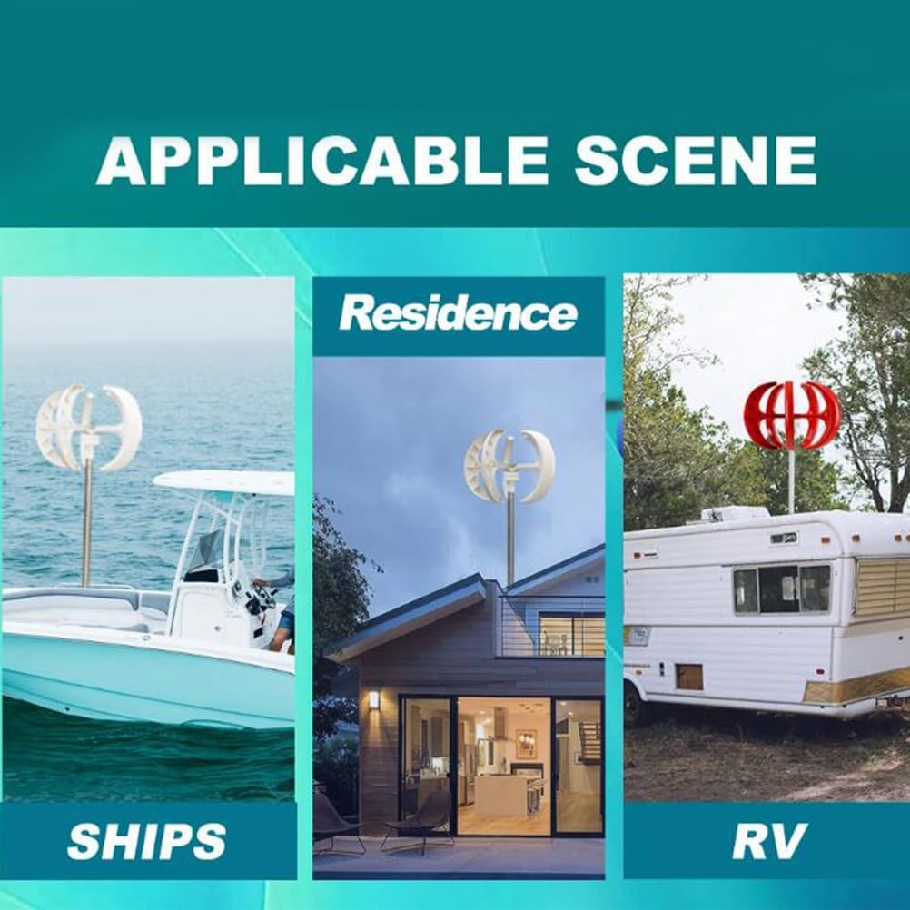 12v,14000W Vertical Wind Turbine Generator, 12V-220V 5 Blade Maglev Wind Turbine for Power Supply 3-Phase AC Permanent Magnet