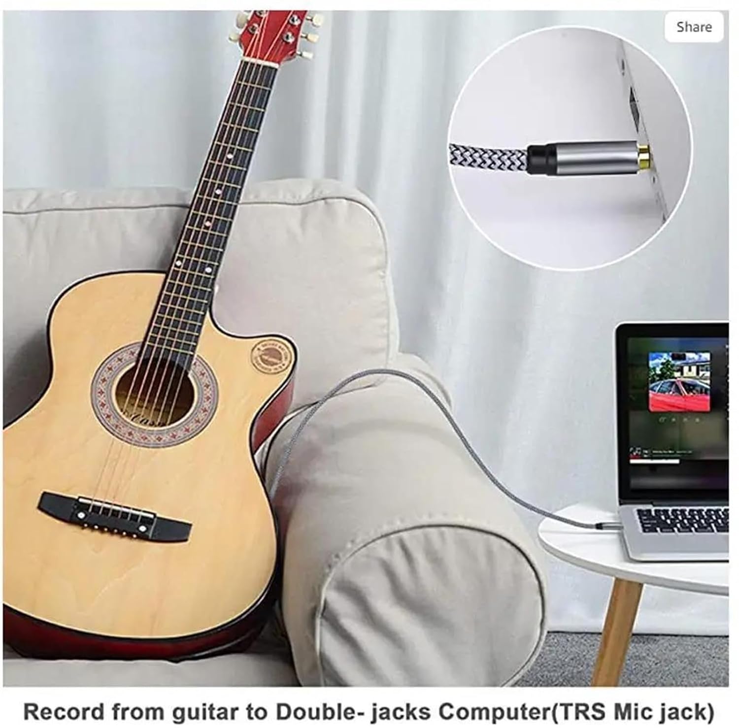 Pro Audio Cable 6.5mm To 3.5mm Jack Aux Cable Adapter For Speaker Guitar Amplifier TRS Cable Jack 3.5mm To 6.5mm Cable(5m)