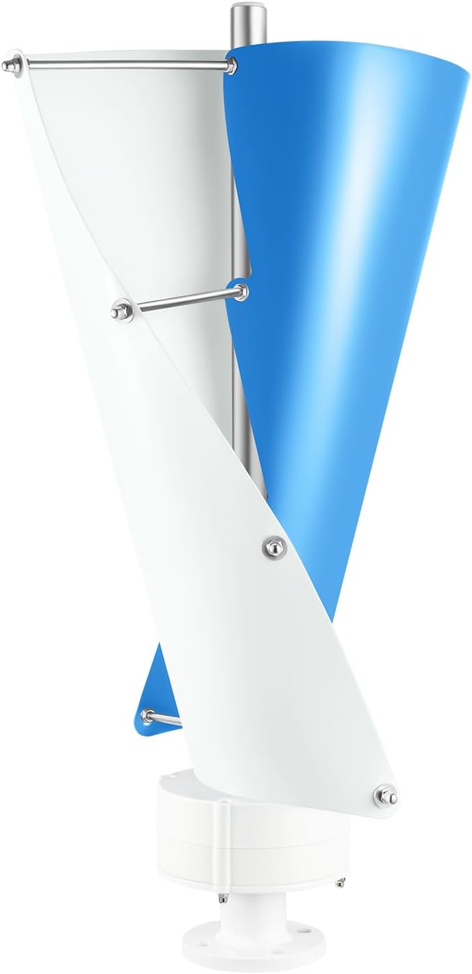 500W Wind Turbine Vertical Spiral Design Efficient Compact Low Noise Wind Generator for Off Grid Home Cabin Street Light Use