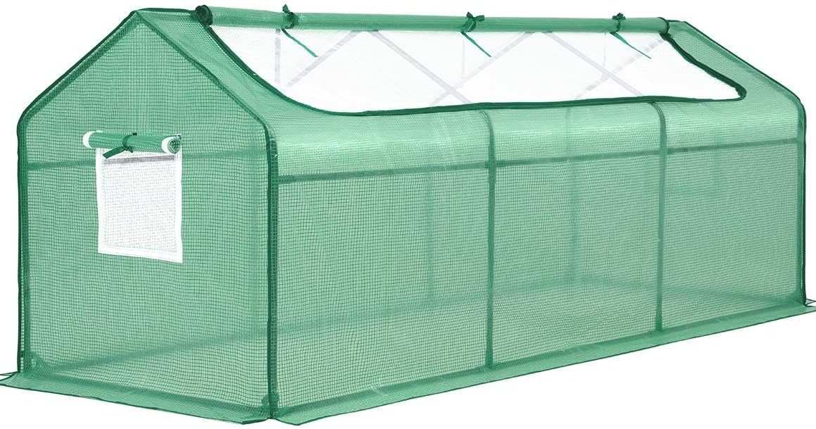 Quictent Mini Greenhouse, Portable Quick-Setup Small Tabletop Waterproof UV Protected PE Cover Shelter for Outdoors/Indoors W/ Raised Base for Garden Plant Seed Starting, 8 Stake, 95