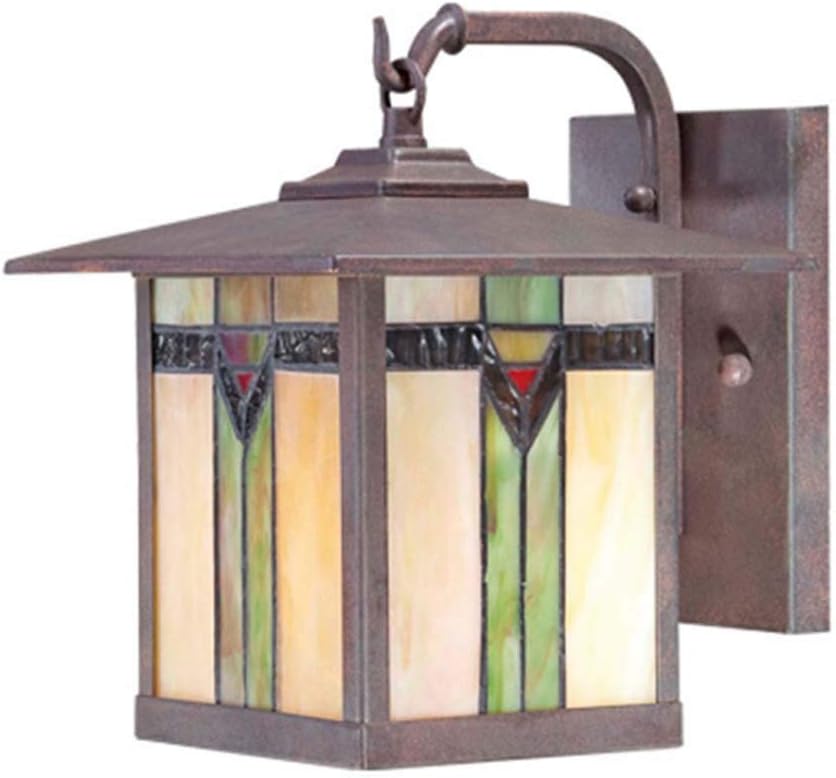 Tiffany Style Outdoor Wall Lights Stained Glass Corridor Wall Lamp Vintage Outdoor Balcony Aisle Hallway Wall Sconce Lighting,E27,110-240V(18 * 20 * 23Cm)