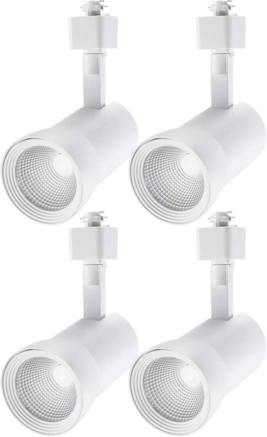 LEONLITE LED Track Lighting Heads 10W Dimmable, 700LM CRI90, Single Circuit H Track Lighting Heads for Accent Retail Kitchen Artwork, Aluminum, ETL & ES Listed, 4000K Cool White, White, Pack of 4