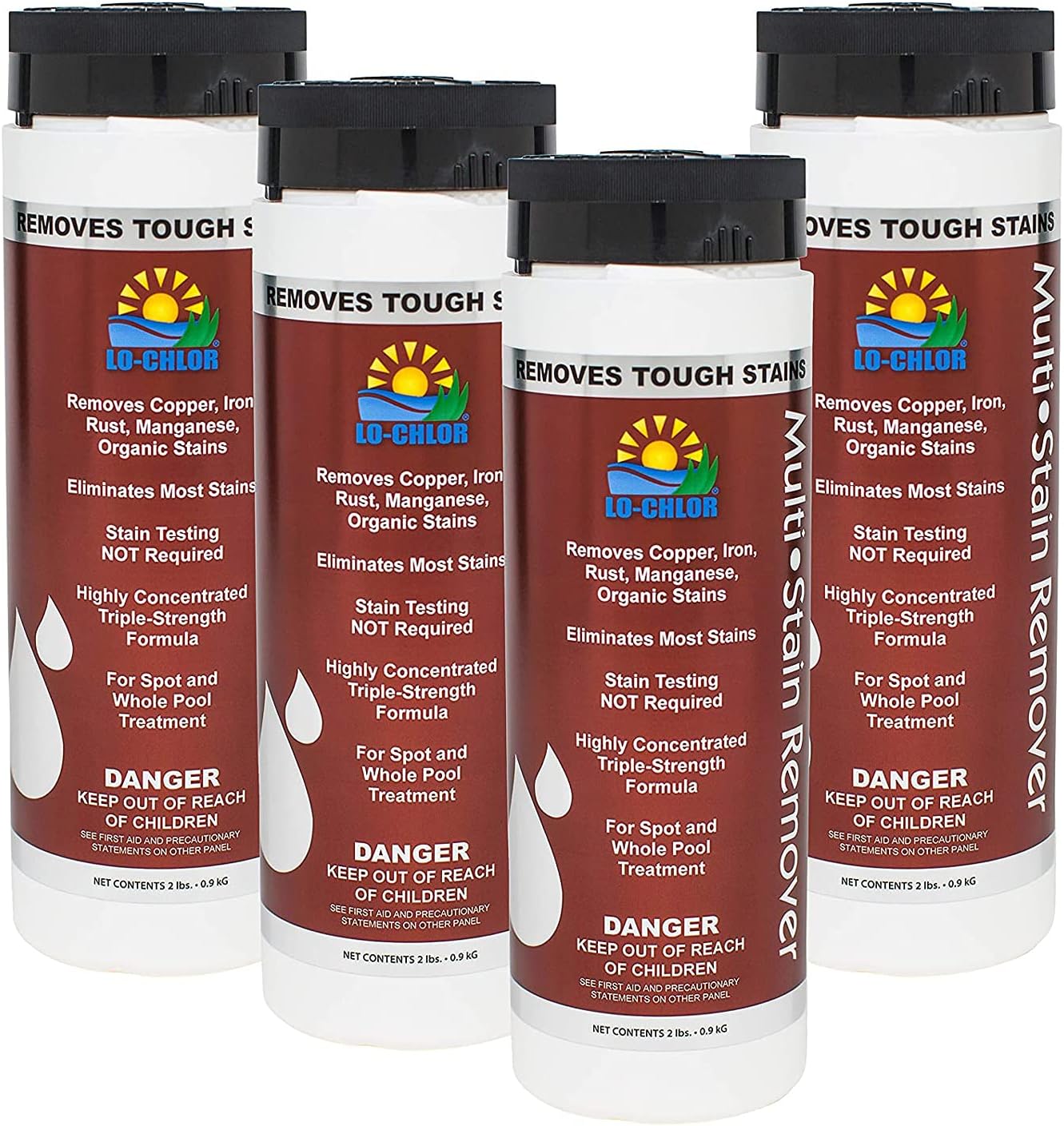 MSR202-12 Multi Stain Remover with Triple Strength Concentrated Formula for All Swimming Pool Surfaces, 2 Pounds (4 Pack)