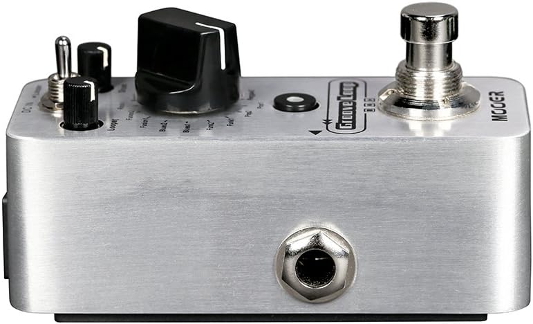 MOOER Groove Loop drum machine with 20 minute finder, 16 different drum grooves, 3 modes, play tempo for loop, record, practice with micro loop drum pedal, mini guitar jamming tool