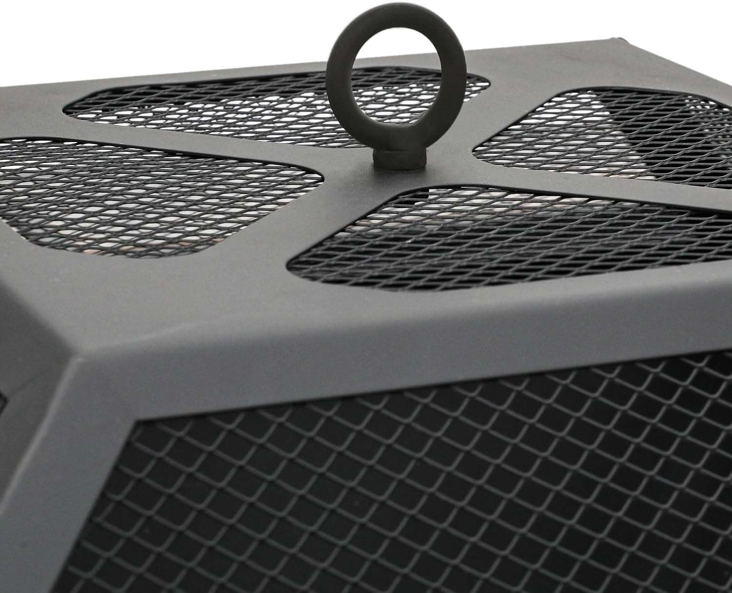 Magshion Outdoor Fire Pit Table, 30 Inch Square Firepit Table for Outside Patio with Wood Storage and Spark Screen, Square Metal Fire Pit Tables for Outside Heating, Bonfire and Picnic