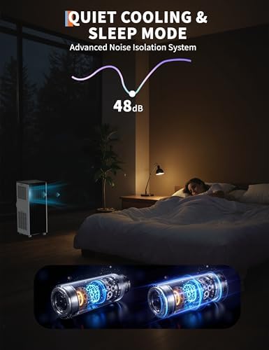 8000 BTU Portable Air Conditioners for Room up to 350 Sq. Ft, 3 in-1 Compact AC Unit for Bedroom Built-in Cool, Dehumidifier & Fan Mode, Floor AC Unit for Room/Office