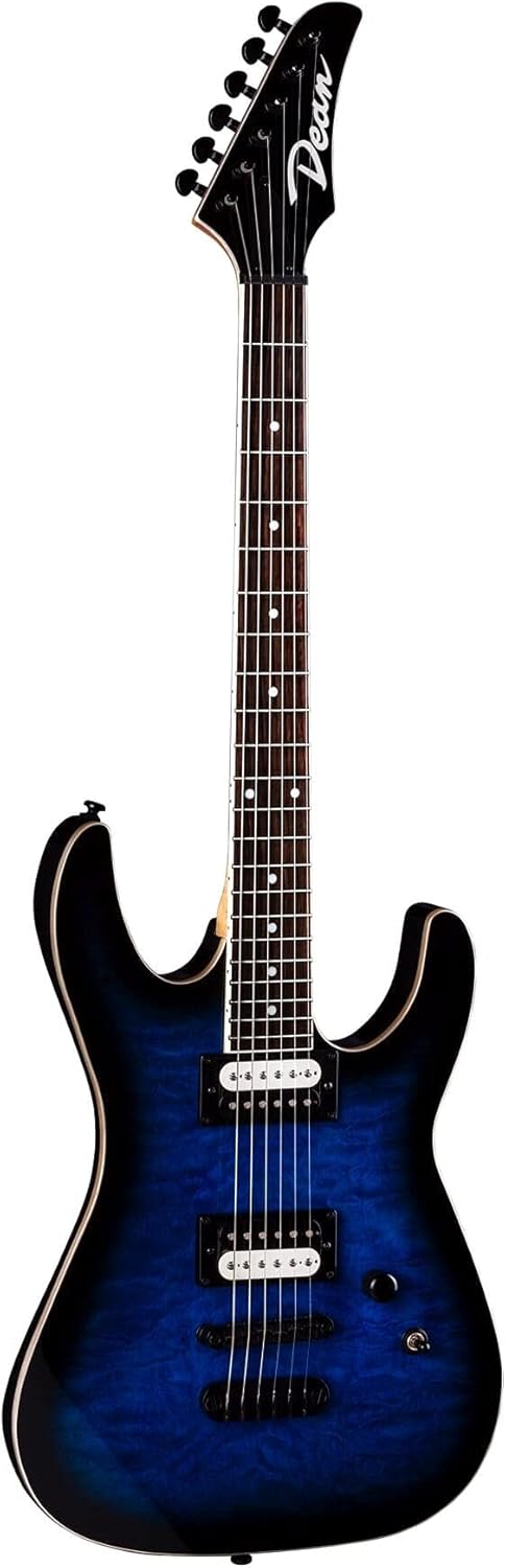 Dean MDX Electric Guitar, Quilt Maple, Trans Blue Burst, MDX QM TBB