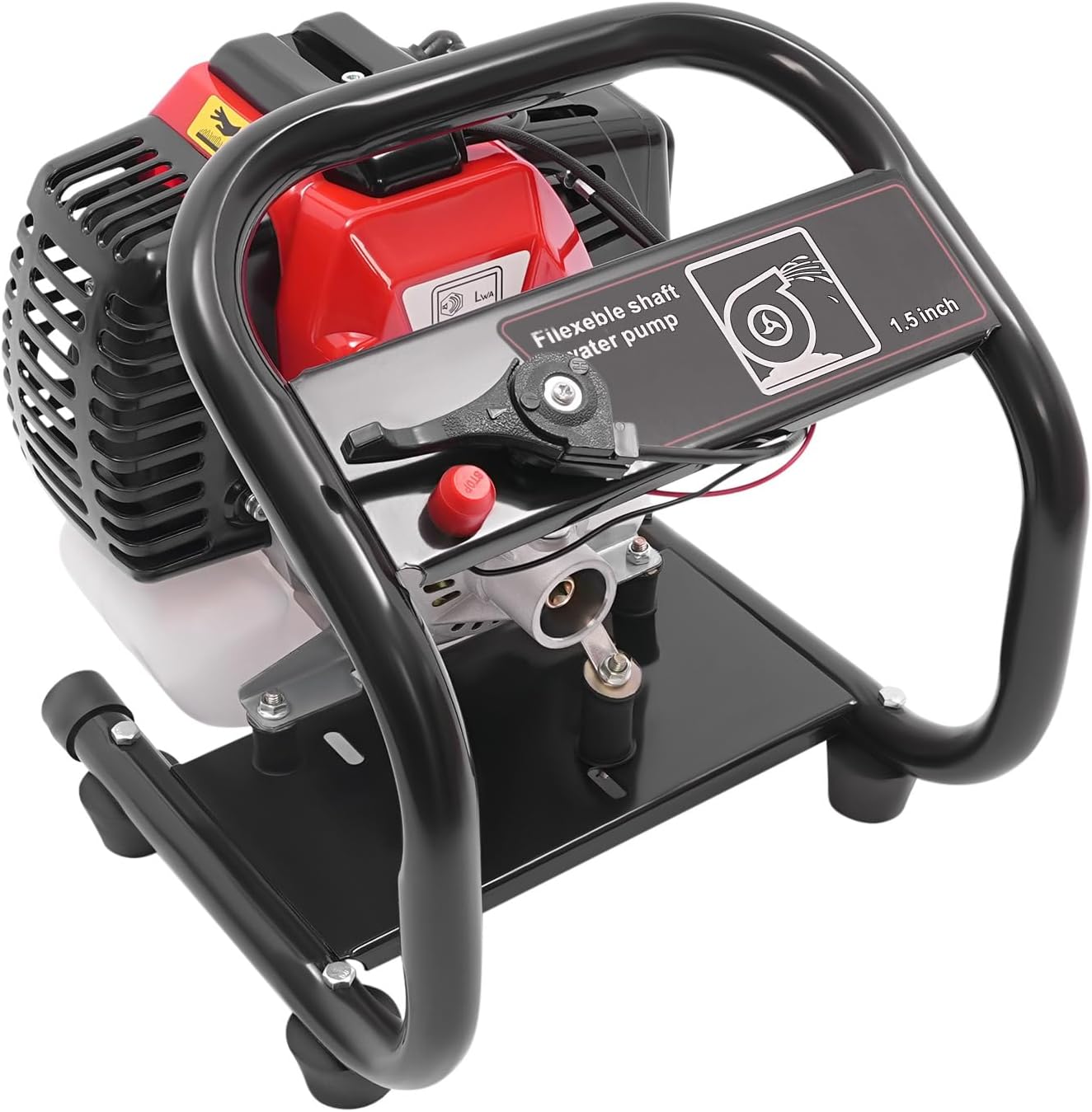 1.5in 2-stroke Water Transfer Pump, 1.7hp 66.04GPM Single-cylinder Water Pump, 43cc Gas-oline Powered Trash Water Pump with 16.4ft Hose for Irrigation Pool and Water Transfer