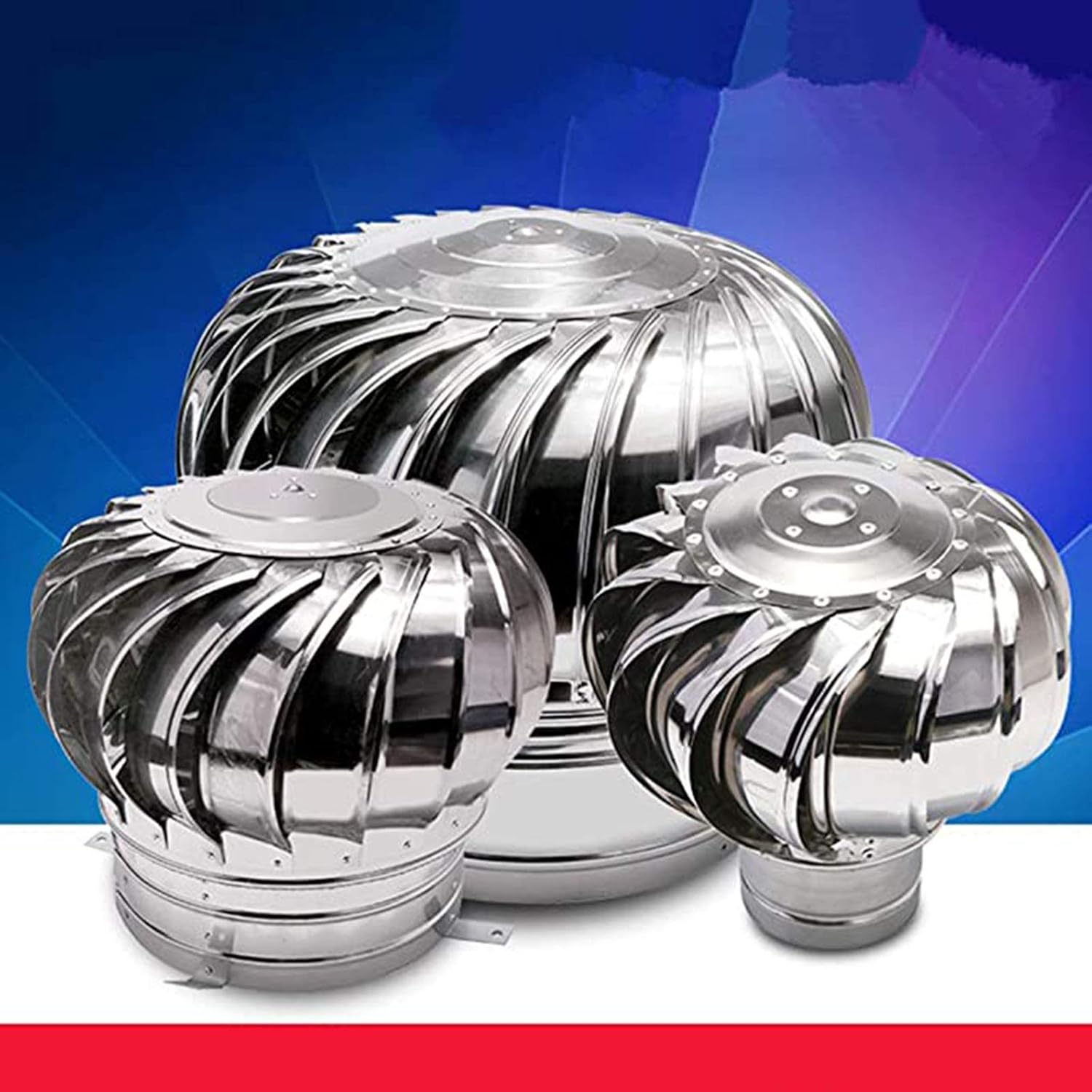 Roof Turbine Blower Ventilator, Stainless Steel Outdoor Wind Exhaust Hat Chimney Cap Air Duct Energy Saving Attic Farm Factory,160mm