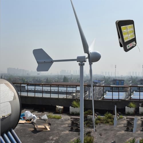 4KW Wind Turbine Generator Set for Home, Marine & Street Lights - 48V/96V/120V/220V Grid-Connected System + Free Solar Garden Light (Color: 220V)