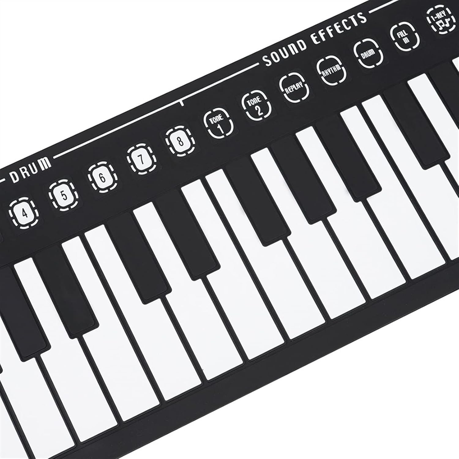 TSTS Piano Foldable 49 Keys Fold-able Electronic Piano Midi Keyboard Instrument Hand Roll Up Flexible Piano with Horn Musical