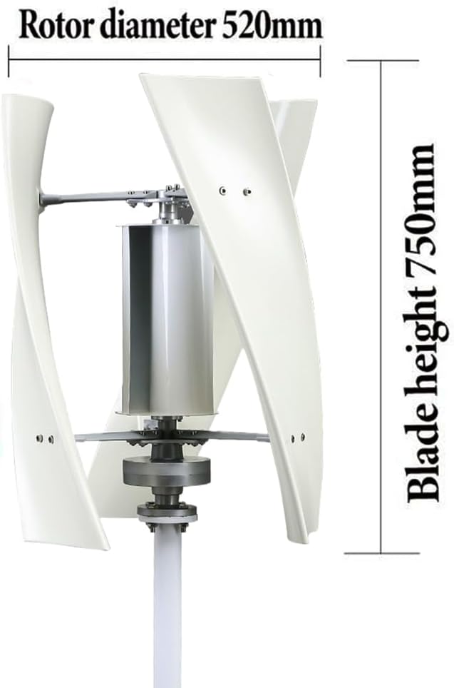 5000W Low Wind Speed Start 3 Blades Vertical Wind Turbine Generator Windmill Kit with Controller 12V 24V 48V Noise Free Portable Outdoor Wind Turbine Generator