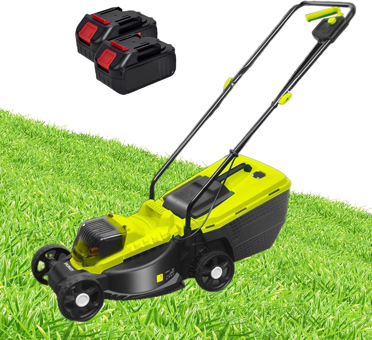 Electric Lawn Mower - 40V Cordless Lawn Mower with 4000mAh Battery and Fast Charger Included - Battery Operated Push Lawn Mowers with Bagger, 3400RPM Brushless Motor,1600W,2 Batteries
