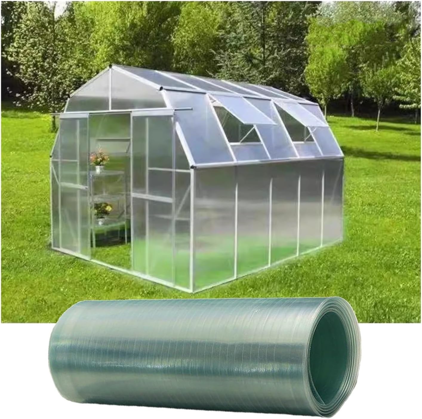 Polycarbonate Panels, 1.2 MM Transparent Waterproof Rainproof Anti-UV Glassfiber Sheet, Greenhouse Carport Garden Farm Protection Lighting Panels, Easy To Cut ( Color : Width: 47.25 in , Size : 315 in