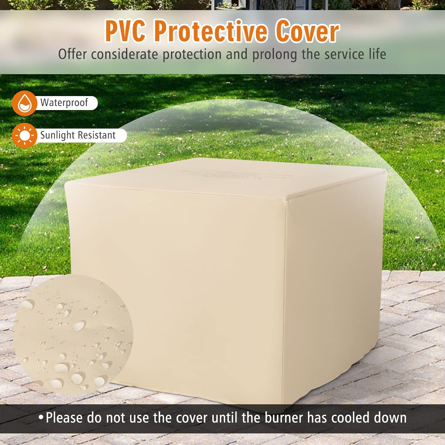 Tangkula 30 Inch Propane Gas Fire Pit Table, Patiojoy 50,000 BTU Square Fire Table with Ceramic Tabletop, PVC Cover & Lava Rocks Included, Perfect for Backyard, Outdoor (Black)