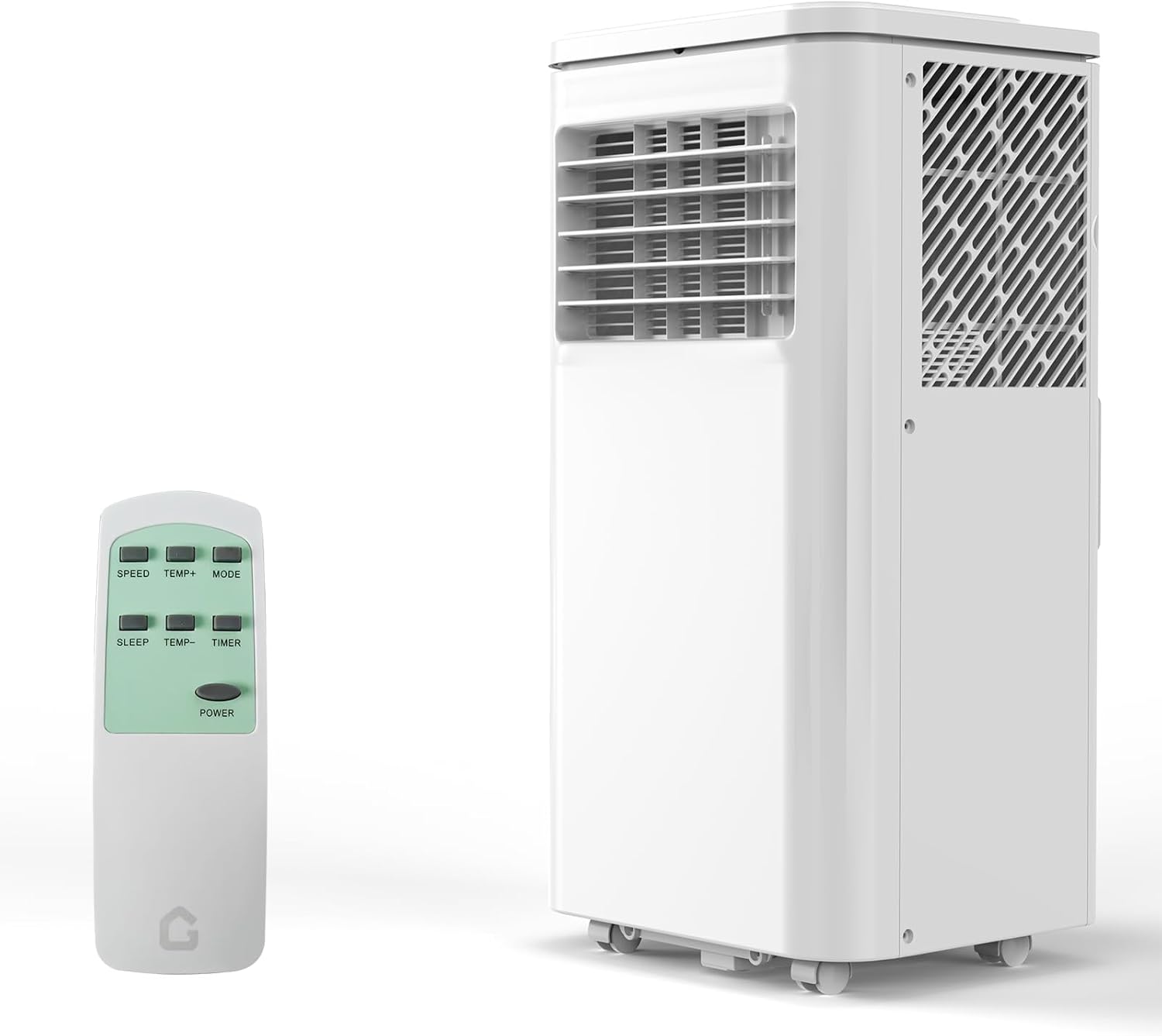 Small Air Conditioner Portable 8,000 BTU with Built-in Dehumidifier - Portable AC unit for rooms up to 350 sq ft - Remote Control, Window Mount Exhaust Kit