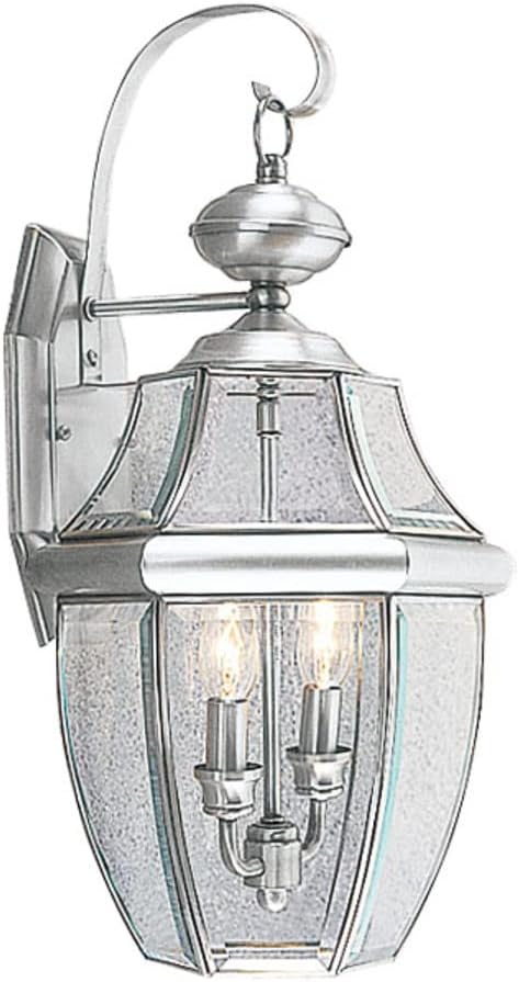 Livex Lighting 2251-91 Monterey 2 Light Outdoor Brushed Nickel Finish Solid Brass Wall Lantern with Clear Beveled Glass