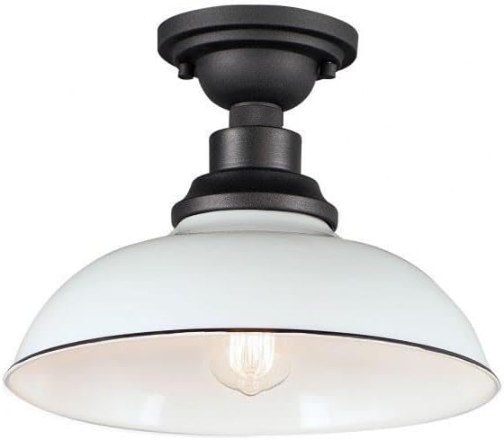 Maxim Granville 1 Light 12 Inch Wide Outdoor Flush Mount with White/Black Finish