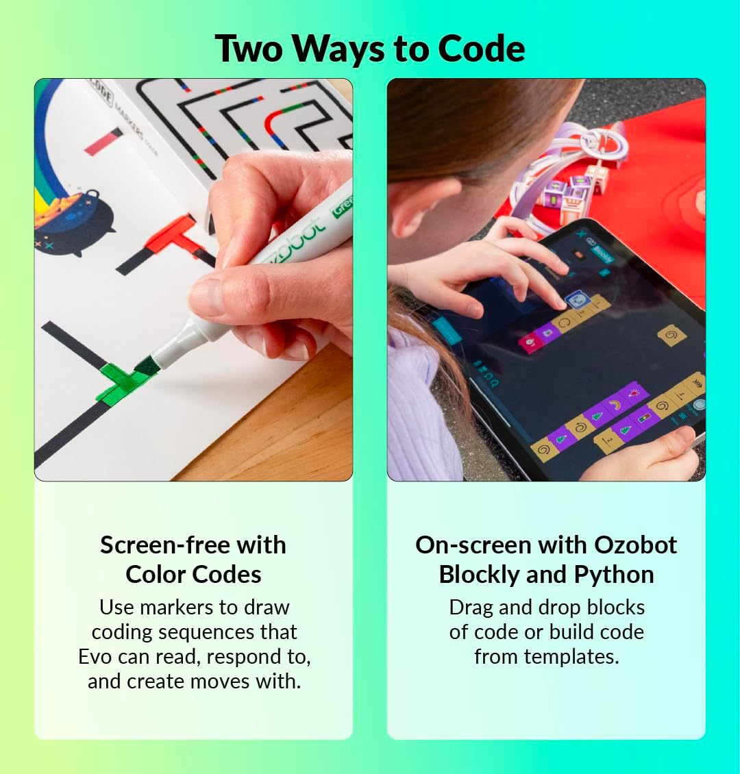 Ozobot Evo Classroom Kit (12 Bots): Interactive Coding Robots for Students, STEAM Learning Tools for Schools, Includes Charging Station, Storage Case, Markers, and Comprehensive Coding Curriculum