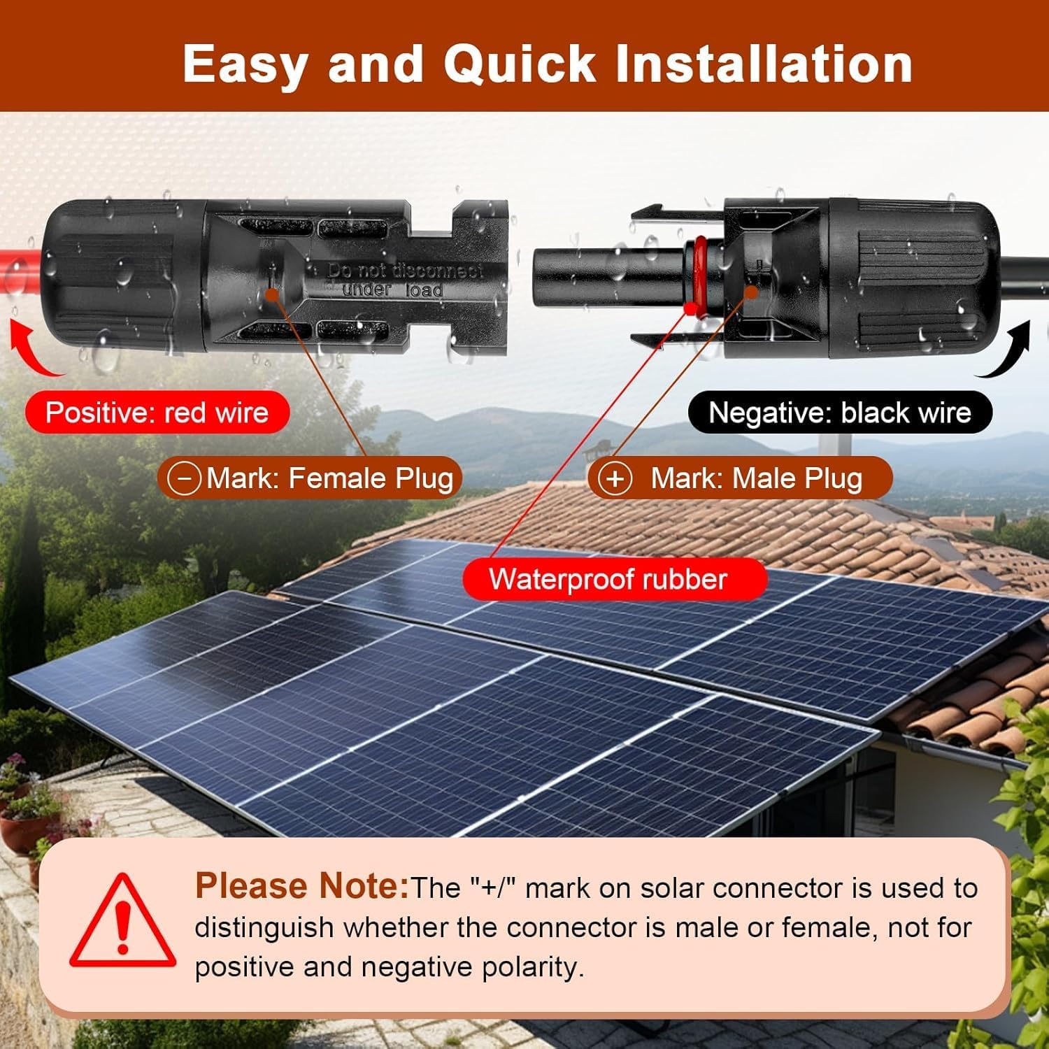 Solar to DC 8mm Charge Extension Cable 100FT,12AWG+14AWG Solar Cable with Solar Panel Connector to DC7909/8020 Compatible with Anker,GZ Yeti,BLUETT,Jackery Portable Power Station