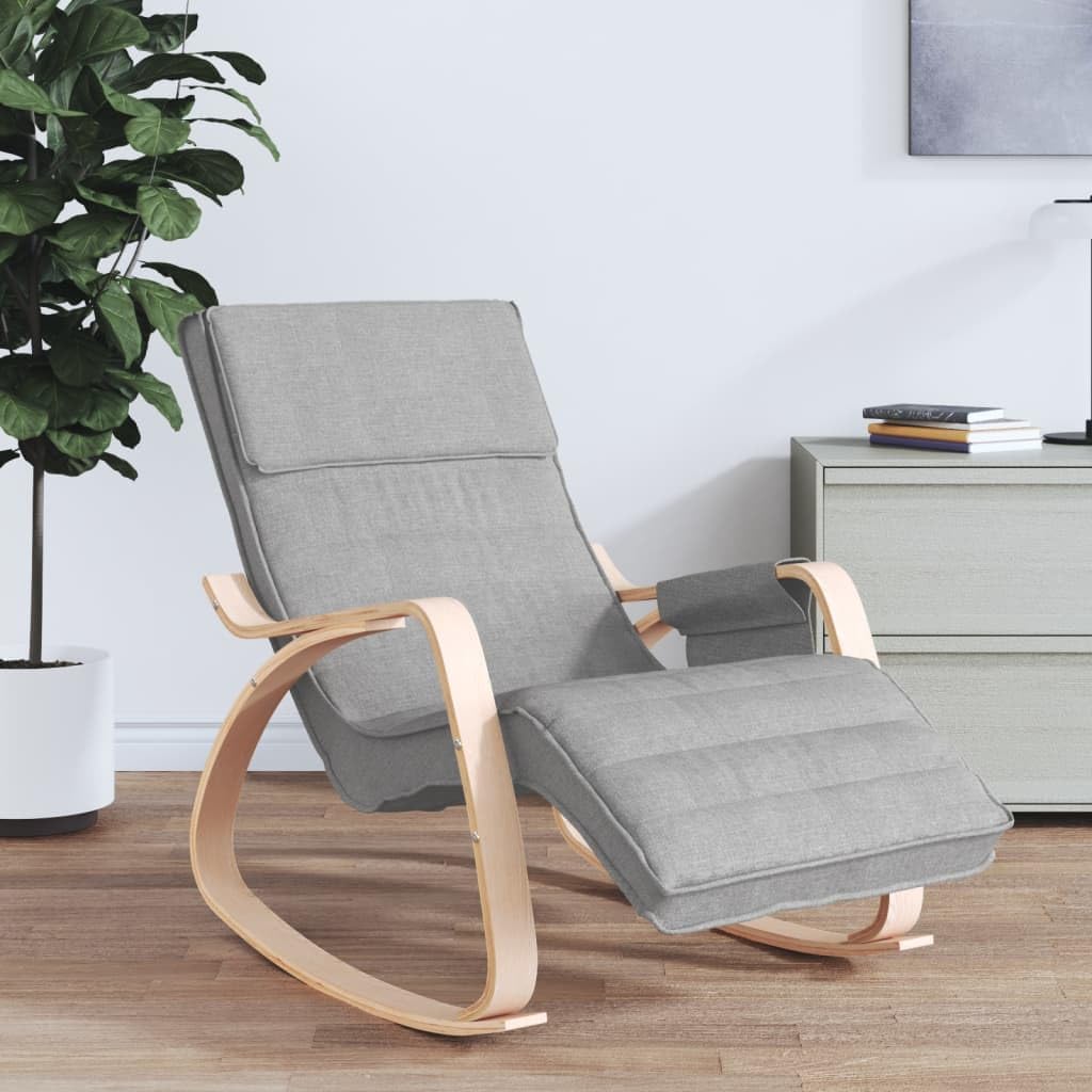 Rocking Chair Light Gray Fabric,Sink into Comfort: The Ultimate Rocking Chair for Relaxation Patio Furniture & Accessories, Chairs for Patio