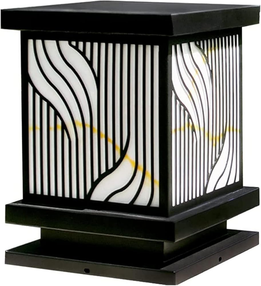 Garden Post Light Ip65 Waterproof Pillar Light Square Waterproof Outdoor Pillar Light Fence Gate Street Lighting Post Light Fixture for Courtyard Outdoor Lighting Street Lamp/40 * 40 * 50Cm