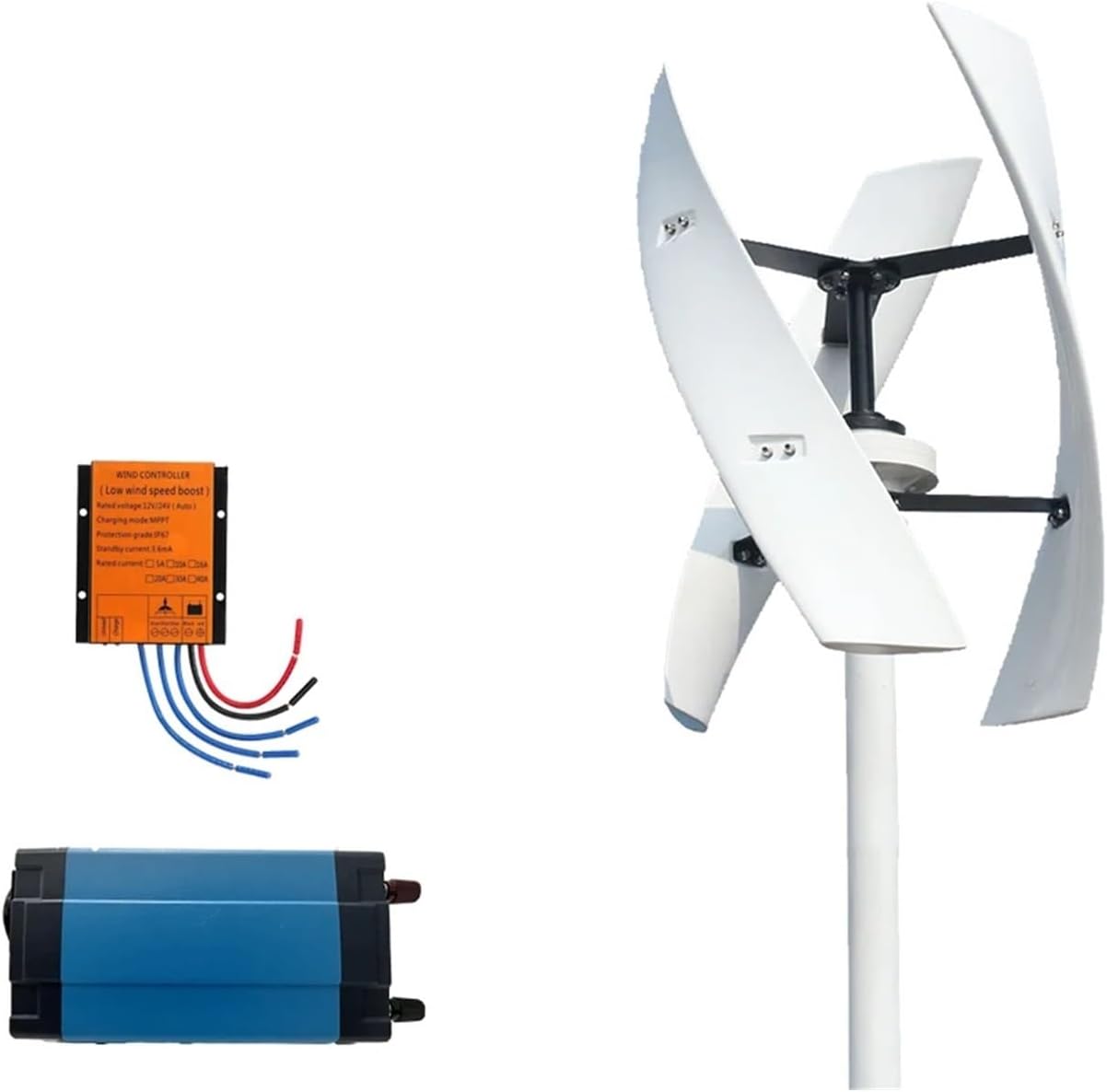 Wind Turbine Energy Sources Electric Power Generator 24V 48V 12V 20KW 3 Blades Permanent Maglev Generator with Mppt Controller Low Starting Speed for Home(Type3,48V_15KW)
