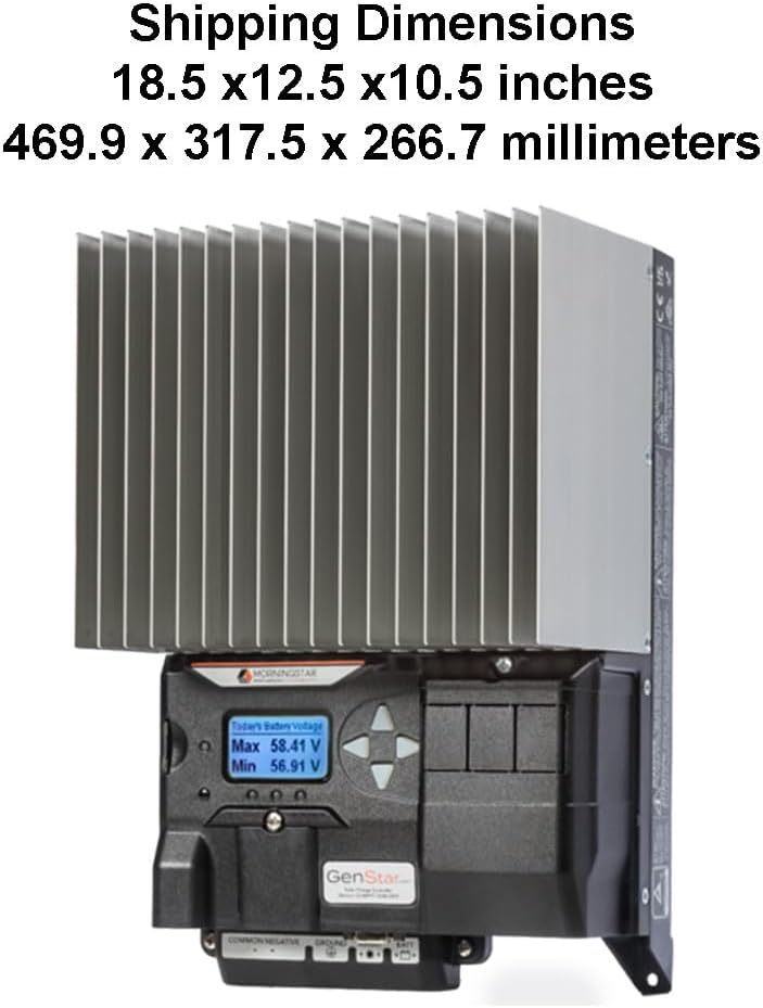 Morningstar GenStar 100A MPPT Solar Charge Controller w/ Meter (GS-MPPT-100M-200V) - Intelligent Solar Panel Regulator for 12/24/36/48V LA/Li Batteries, ReadyBlock Expansion, 5 Yr WTY, Designed in USA