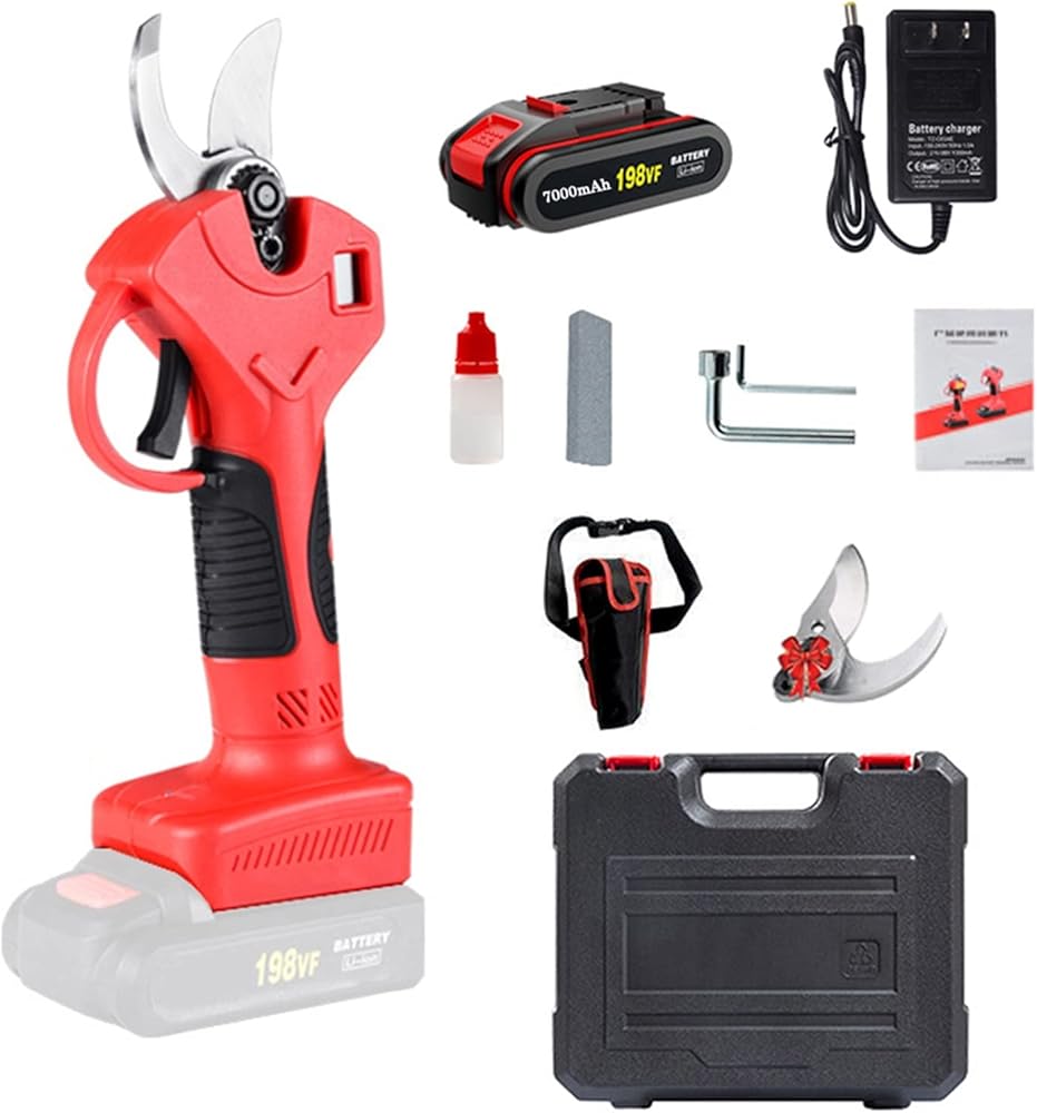 Electric Pruning Shears, Professional Cordless Pruning scissors Secateurs with 2PCS Backup Rechargeable Lithium Battery Powered Tree Branch Cutter, 30mm 1.2