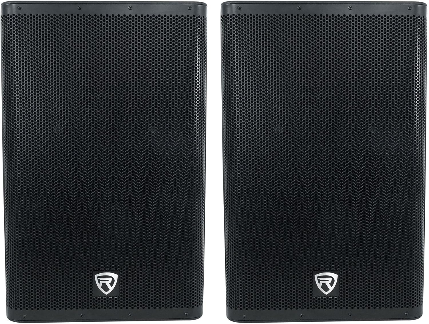 Rockville DX15 2000W Peak/ 500W RMS 15-in Powered Active DJ PA Speakers, Class-D, High SPL Output, XLR and RCA Inputs, for Events, Clubs, and Live Performances, 2-Piece