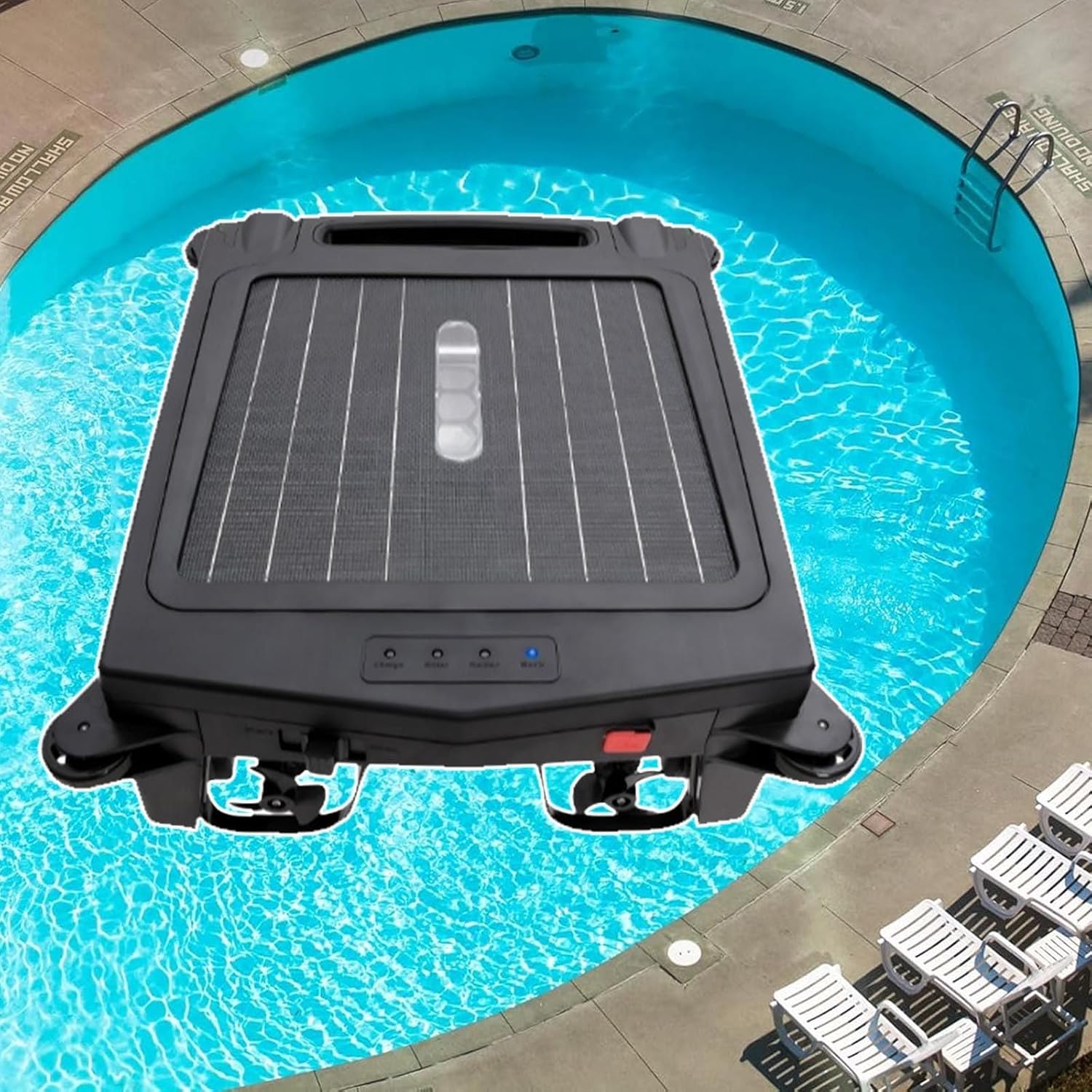 Pool Cleaner Robot Upgrade App,Cordless Solar Ground Pool Skimmer Ai Smart Path Optimization&99.9% Debris Removal,Ipx 7 Waterproof Above & Fast Dual Charging,4.1l Waste Collection Drawer