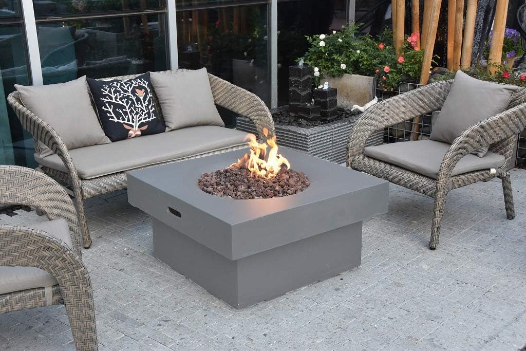 Modeno Fire Pit Fire Table Outdoor Furniture Light Grey Color Branford Fire Table Brand-Propane