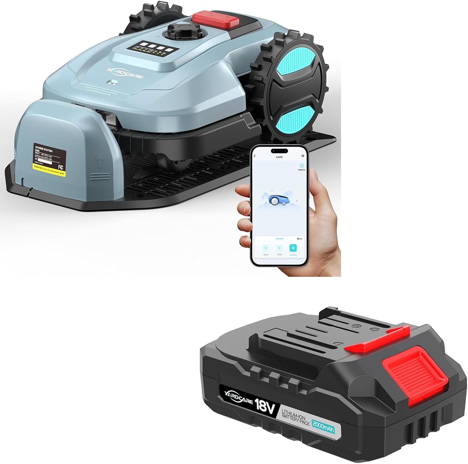 E400 Robotic Lawn Mower with Extra Battery