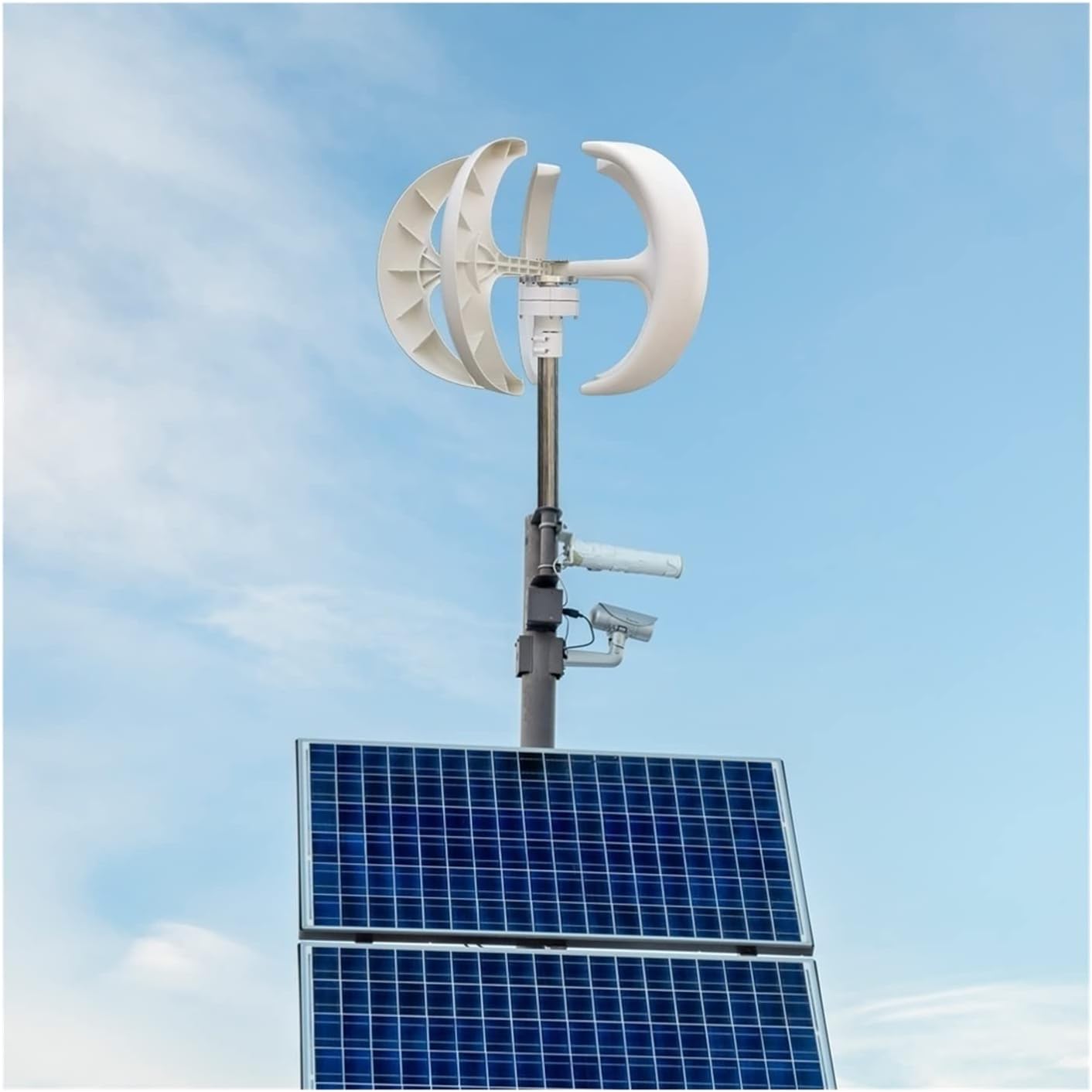 Wind Turbine, Vertical Wind Turbine Windmill 1000W 12v 24v Low Noise Wind Speed Start Rotation Free Energy with MPPT Charge Controller(White,Turbine ONLY_12V)