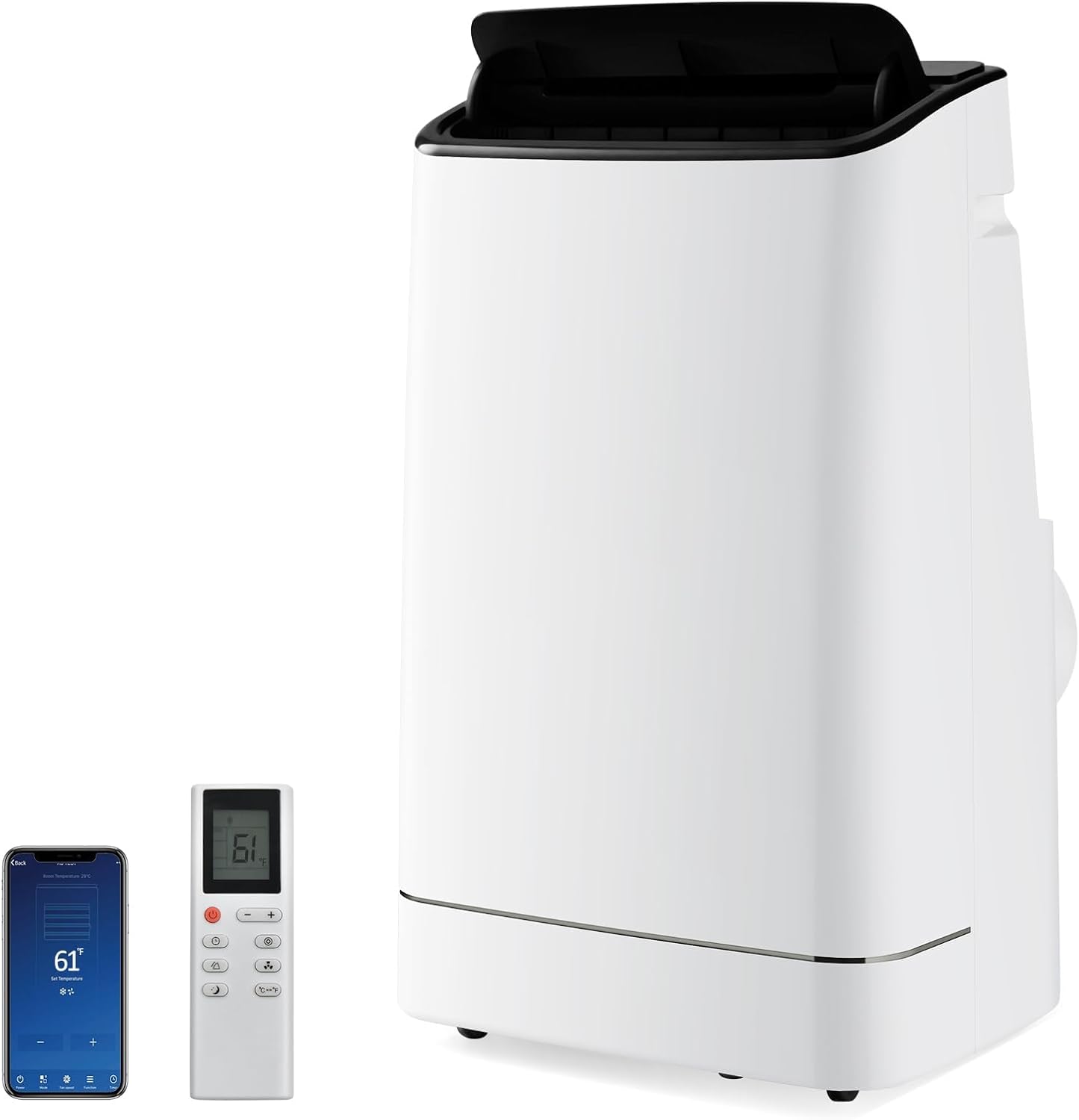 15000 BTU Portable Air Conditioner w/Heating, Dehumidifying, and Auto Swing Functions, APP/Remote Control, 24H Timer, with Window Installation Kit Included, Suitable for Spaces up to 800 Square Feet