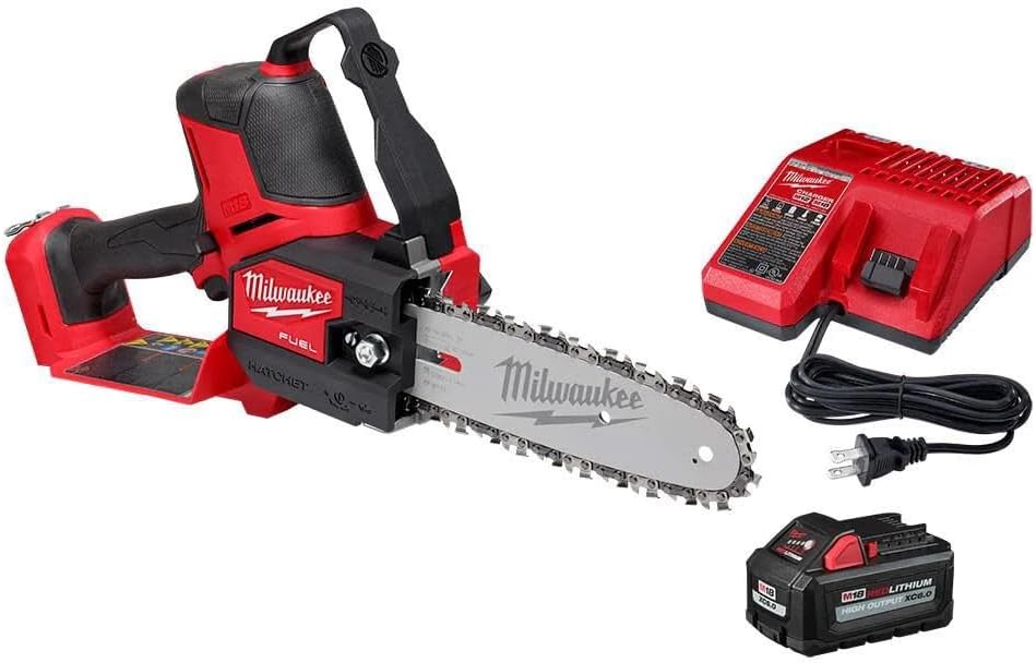 Milwaukee M18 FUEL 8 in. 18V Lithium-Ion Brushless HATCHET Pruning Saw Kit with 6Ah High Output Battery and Charger