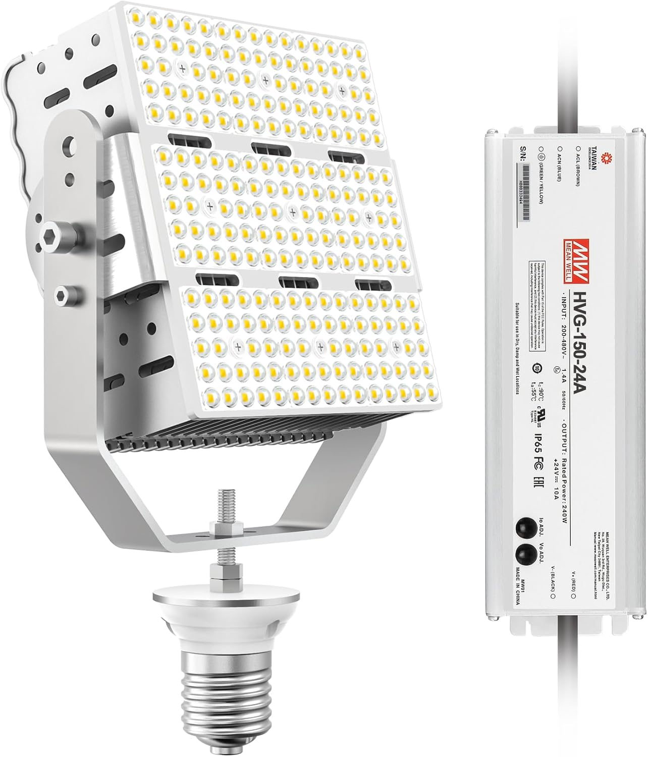 480V LED Shoebox Retrofit Kit 150W 21750LM E39 Mogul Base ETL DLC Listed 5000K LED Retrofit Light for Parking Lot Lights Tennis Court AC200-480V