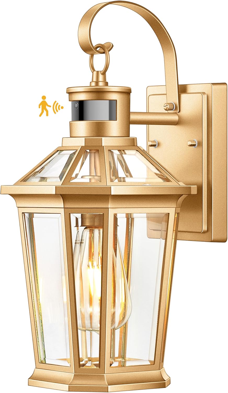 VIANIS Outdoor Wall Lights, Motion Sensor Exterior Light Fixtures Wall Mount, Waterproof Modern Gold Outside Front Porch Light, Anti-Rust Aluminum Outdoor Wall Sconce for House Garage