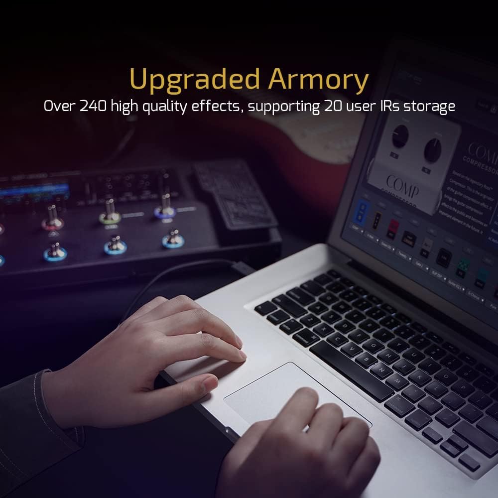 VALETON Multi Effects Processor Pedal with Expression Pedal FX Loop MIDI I/O Amp Modeling IR Cabinets Simulation Stereo OTG USB Audio Interface (Include 10 Pcs Additional Footswitch Toppers)