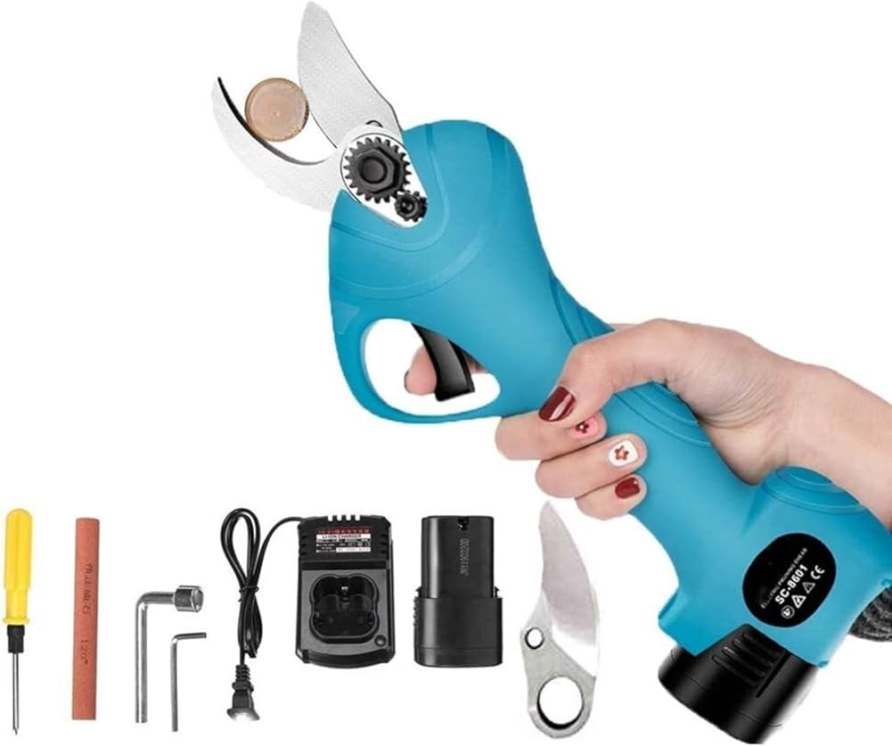 Professional Electric Pruning Shears 16.8V Electric Branch Cutter Rechargeable Lithium Battery Branch Scissor Secateur Pruning Shear Tree Branch Cutter Shear 25 MM