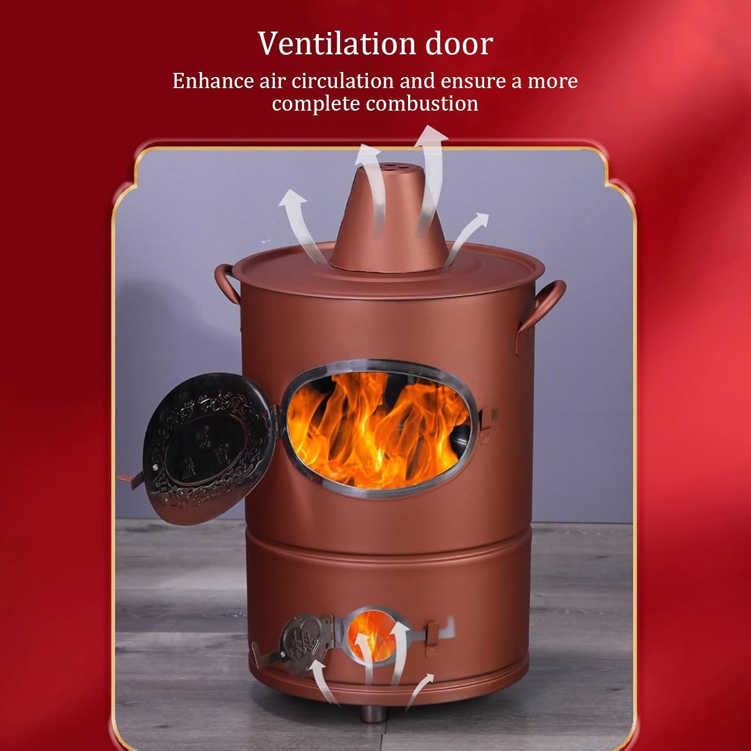 Stainless Steel Burn Barrel, Outdoor Incinerator Drum, Safe Fire Pit Bin, for Wood Paper Leaf Trash Deck, Balcony